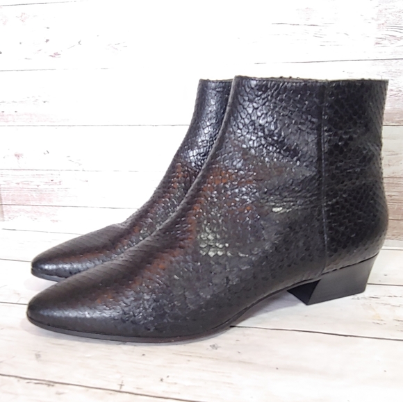 Aquatalia Black Snakeskin Ankle Boots - Picture 4 of 12